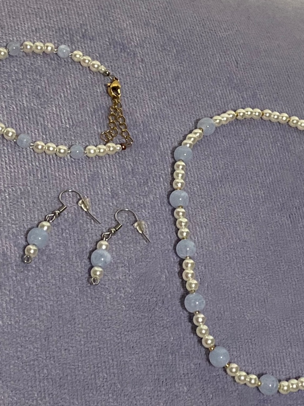 Necklace bracelet and earrings set